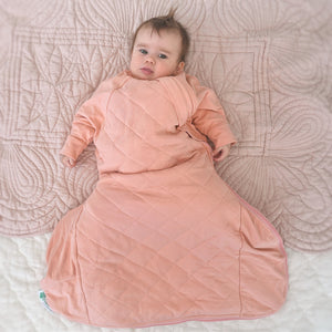 2.5 TOG pink baby sleeping bag with sleeves for hip dysplasia by Baby Loves Sleep