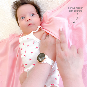 Newborn baby swaddle blanket wrap with genius arm pockets