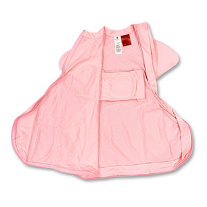 Summer baby swaddle with belly band for babies with developmental hip dysplasia