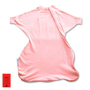 Summer pink baby sleeping bag with arms