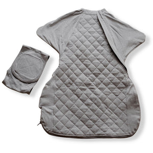 Sleepy Hugs sleep sack is designed for gentle transitioning from swaddle to free arms, perfect for tummy rollers.