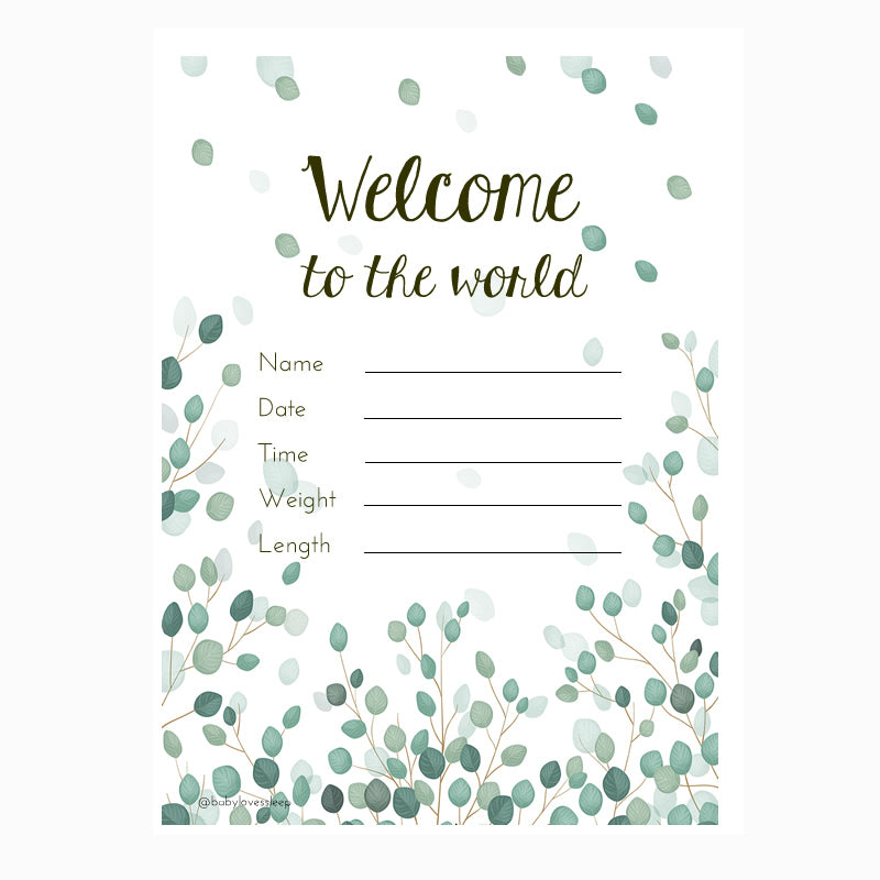 Welcome to the World milestone card