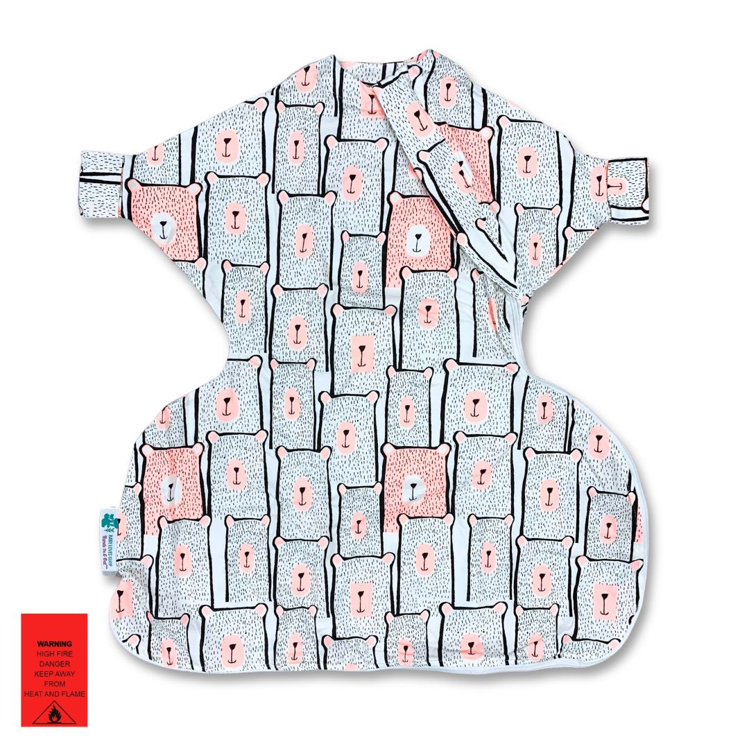 Organic cotton hip harness baby sleep sack by Baby Loves Sleep