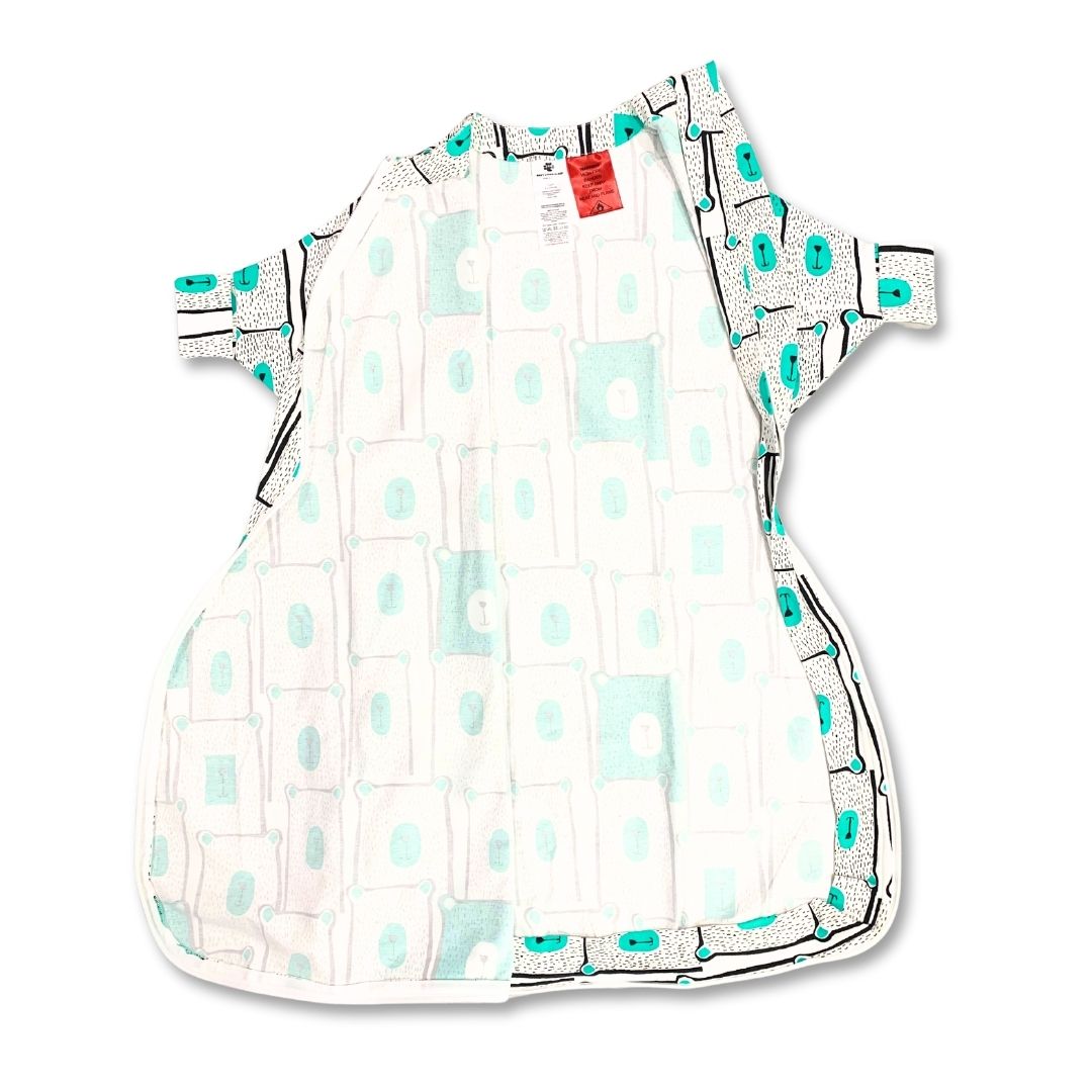 Mint bear sleep sack with zipper for easy wear