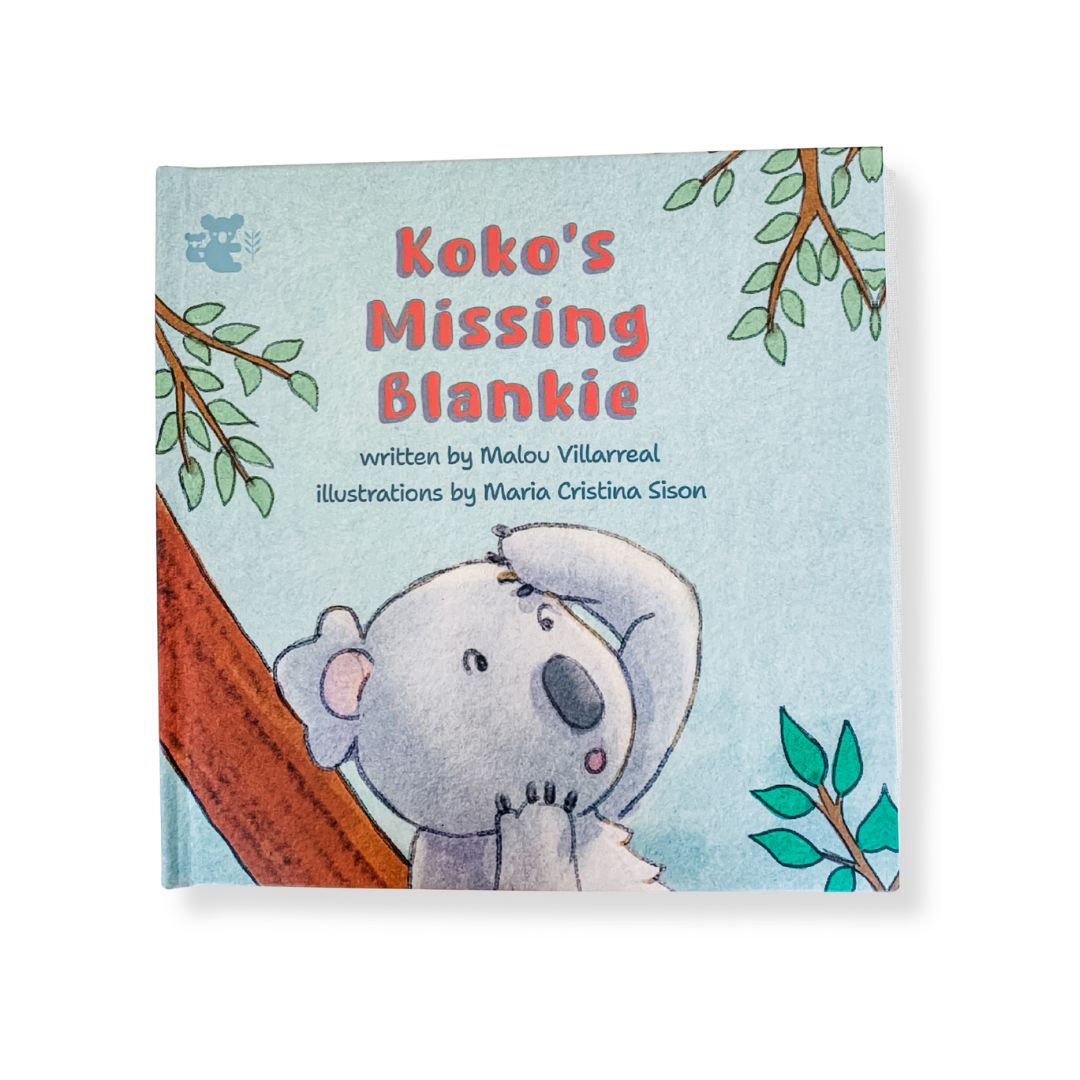 Book cover of 'Koko's Missing Blankie', a calming bedtime story book designed for baby and toddler bedtime routine