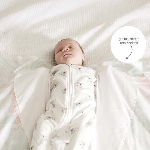 Koala Hugs Newborn Swaddle Wrap - Island Dreams