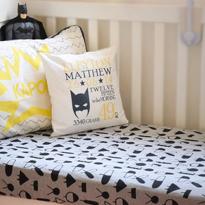 Modern geo GOTS certified organic cotton fitted sheets