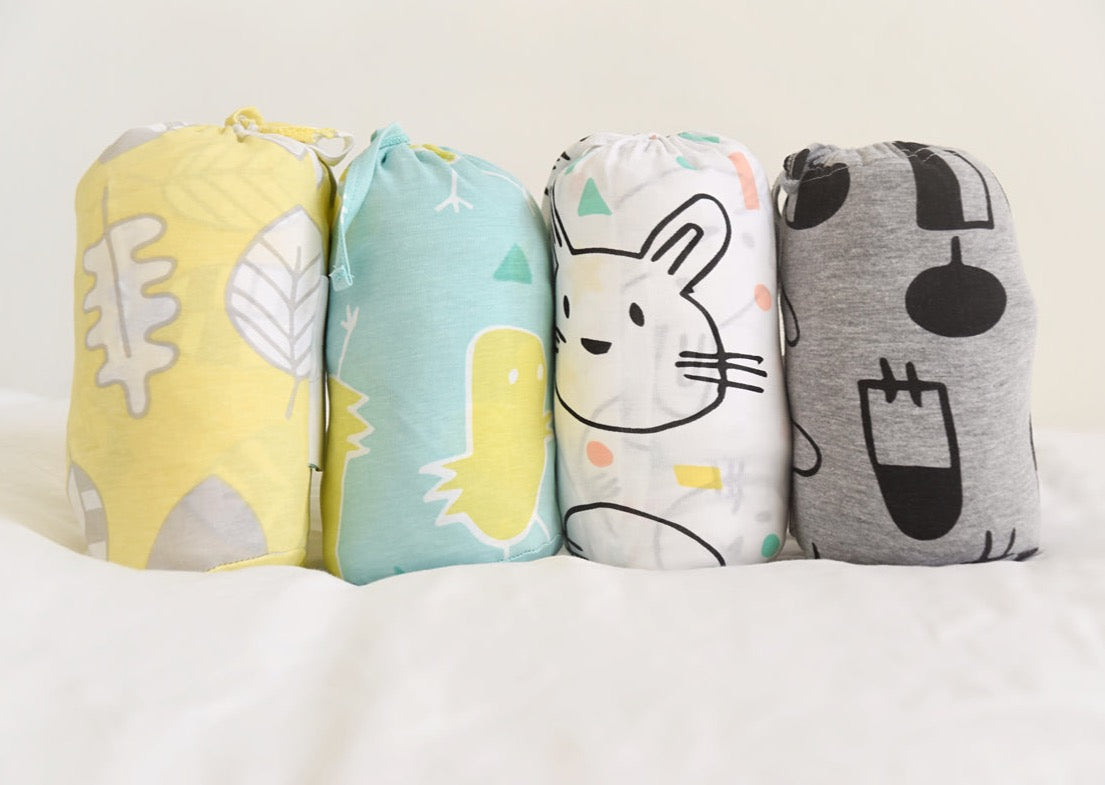 Cotton jersey fitted cot sheets made using 100% GOTS organic cotton, super soft, lightweight, breathable, crease free, fits Boori cot mattress