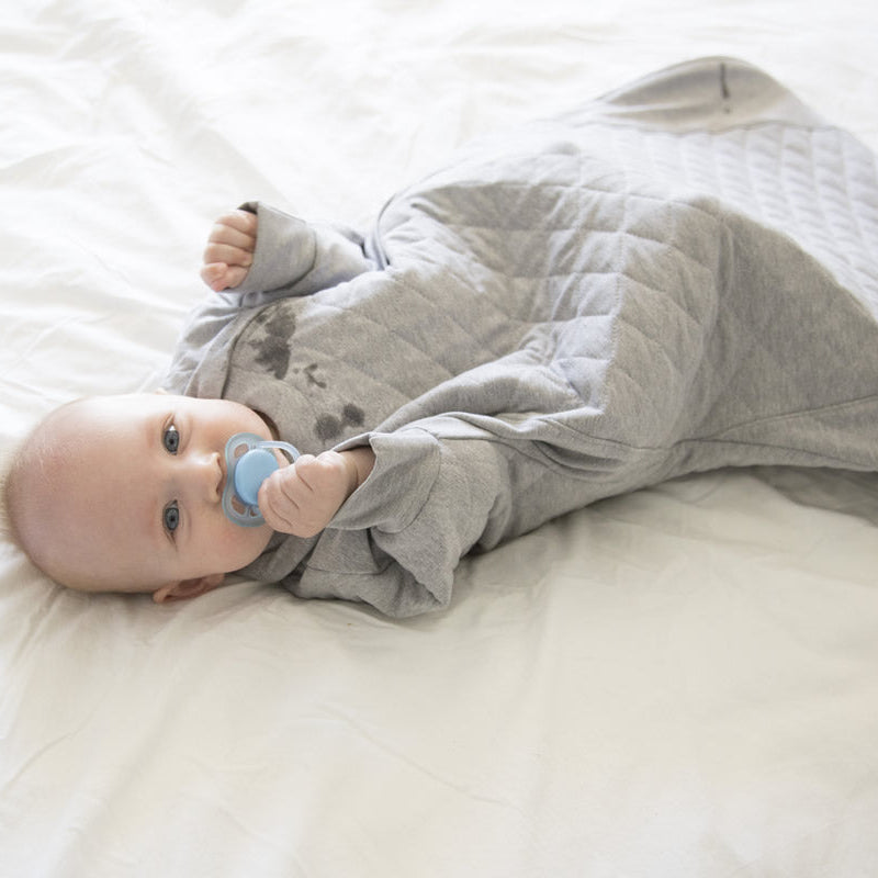 Flexible hands In or out baby sleep sack,  with TOG rated quilting plus top and bottom opening zippers for easy nappy changes.  