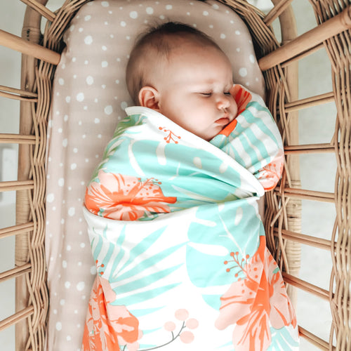 Koala Hugs Newborn Swaddle Wrap - Island Dreams