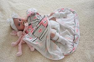 All Seasons (0.7 TOG) - Sleepy Hugs Extra-Wide Sack (Fits Hip Harness) - Pinky Bears