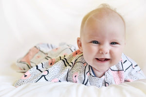 Baby sleep sack for gentle swaddle transitioning to free arms, calms the startle reflex, perfect for tummy rollers