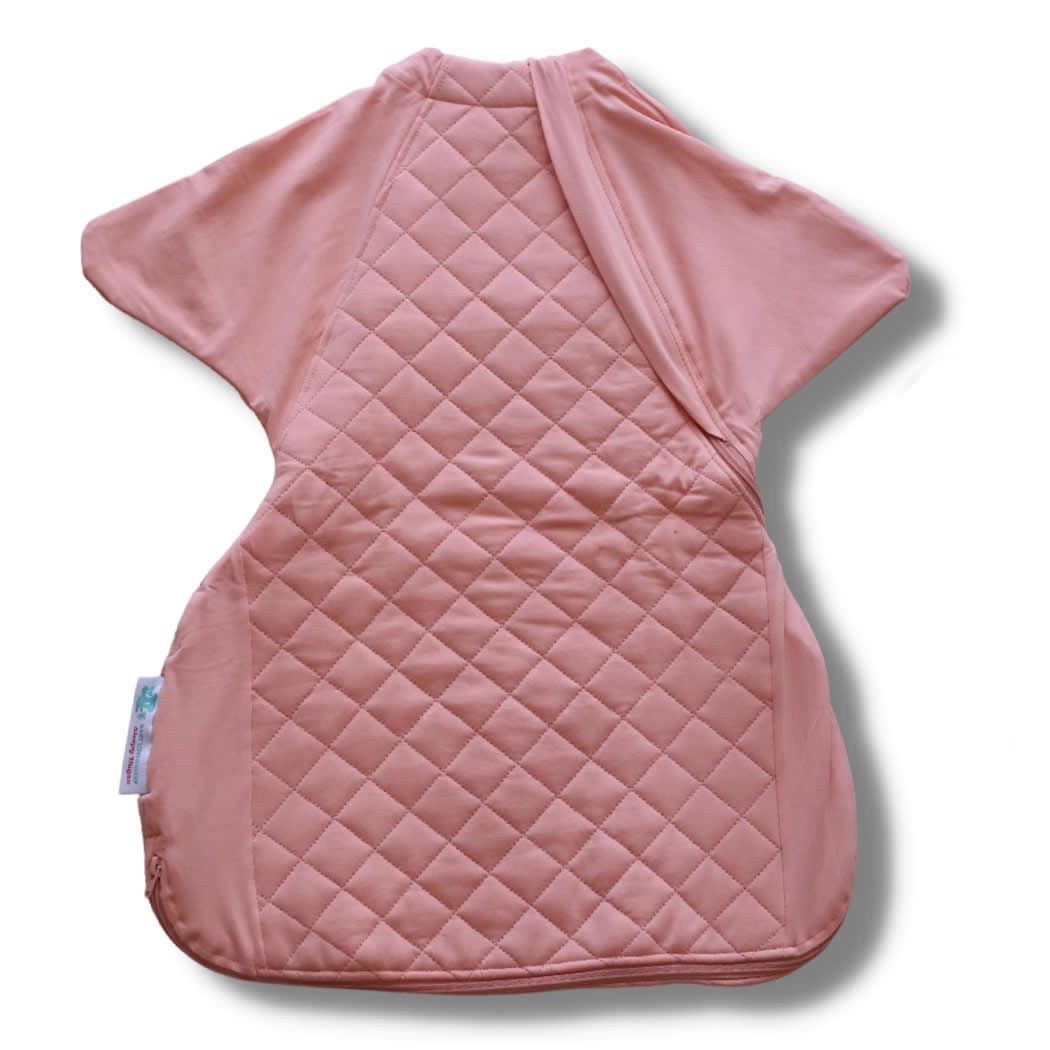 Sleepy Hugs sleep sack is designed for gentle transitioning from swaddle to free arms, perfect for tummy rollers.