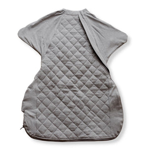 Sleepy Hugs sleep sack is designed for gentle transitioning from swaddle to free arms, perfect for tummy rollers.